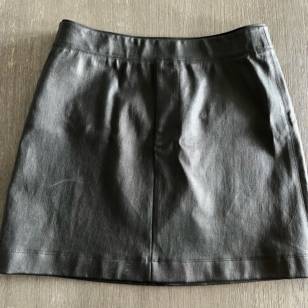 Helmut Lang Black Leather Mini Skirt Size Small